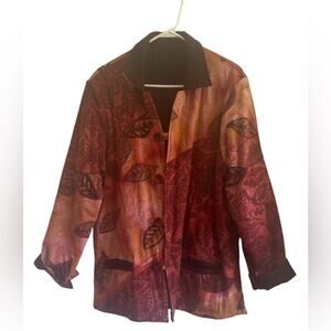 Winter Sun women’s size Medium reversible quilted button front coat